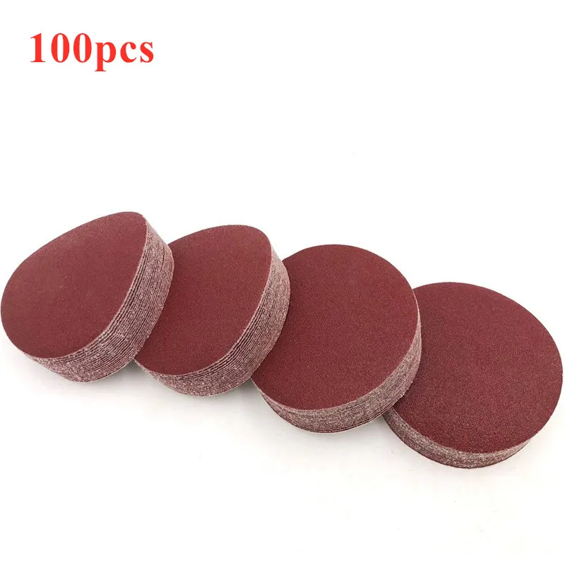 100pcs Round Sandpaper Discs Sand Sheets 4/5 Inch 100/125mm Grit 60-2000 for Choose Hook and Loop Sanding Disc for Sander Grits