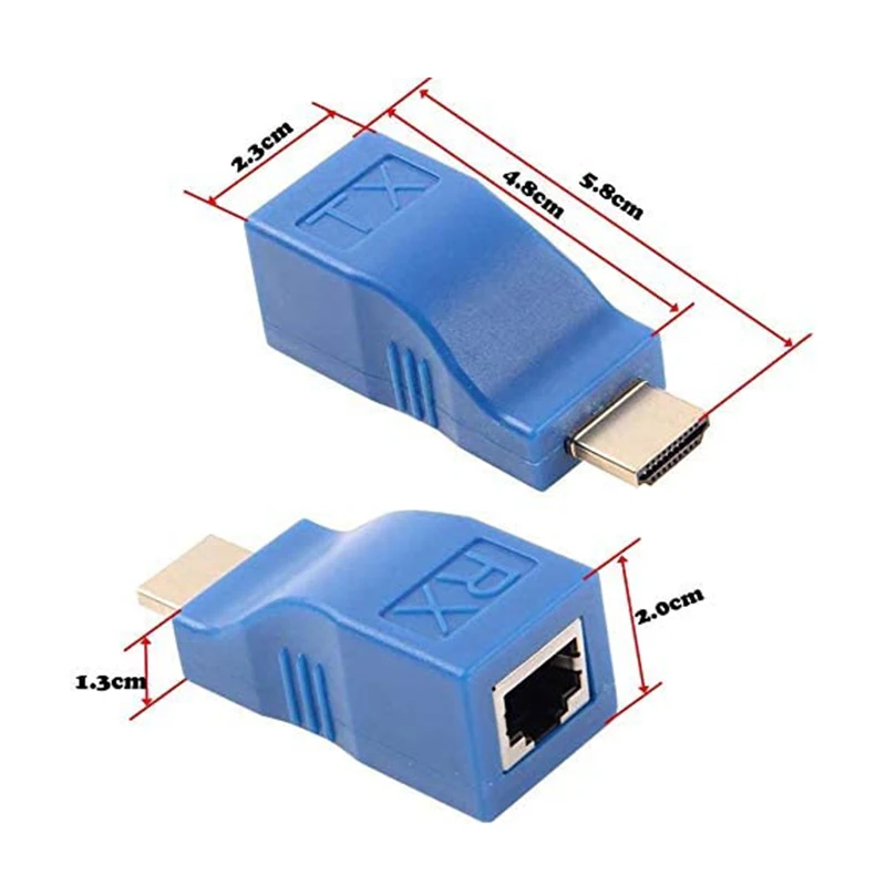 HDMI to RJ45 Network Cable Extender Converter Repeater Over Cat 5e/6 1080P Up to 30m Extender for HDTV HDPC PS4 STB