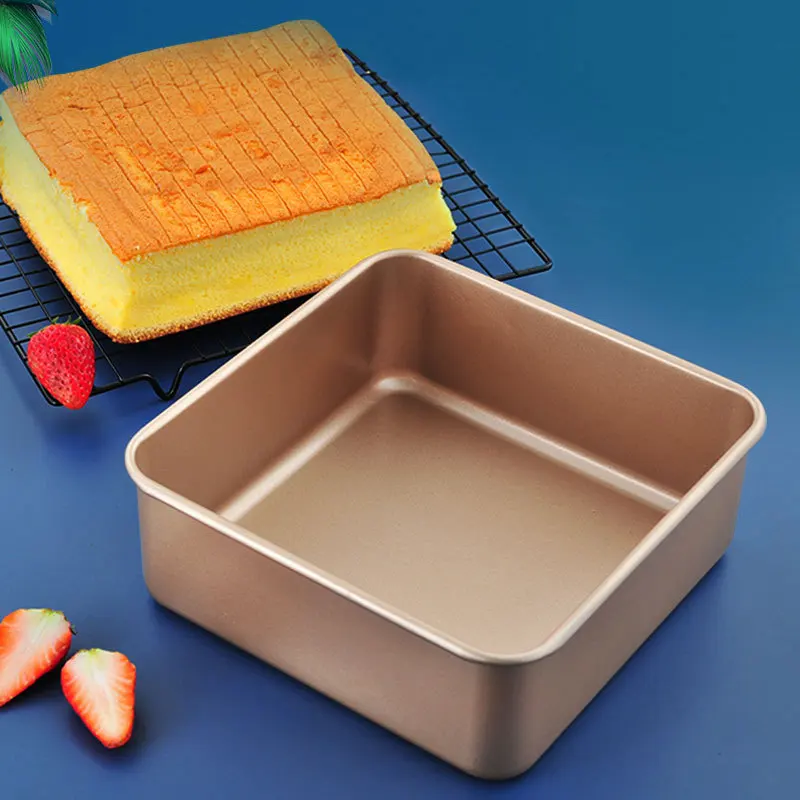 Square Non-Stick Bread Loaf Pan Carbon Steel DIY Bakeware Cake Toast Golden Tray Molds Mould Kitchen Pastry Baking Tools