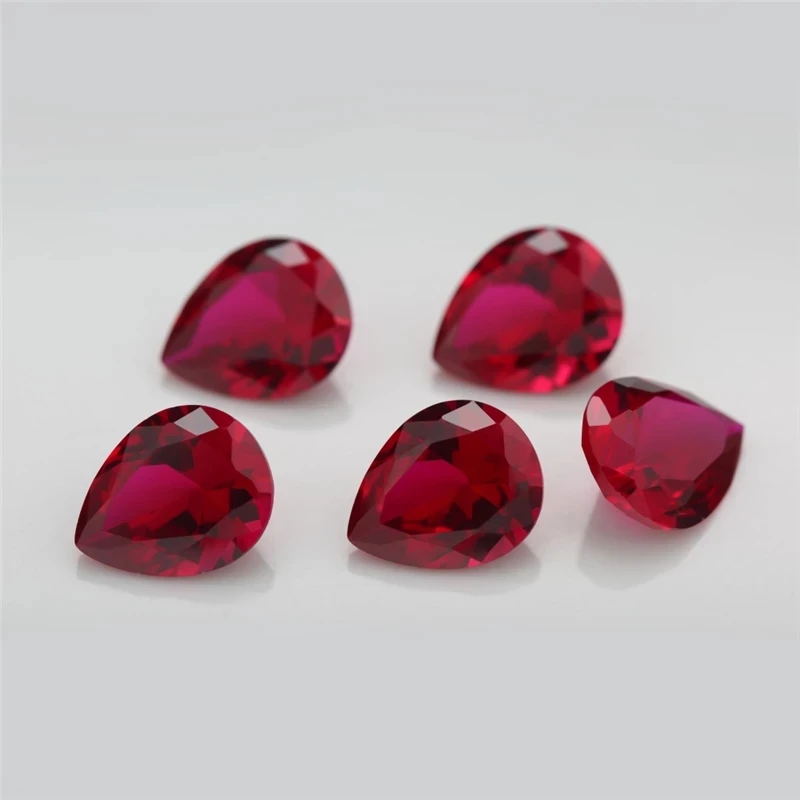 Size 3x5mm~13x18mm Pear Shape Synthetic Corundum Gems For Jewelry Making 5# 3# 8# Color