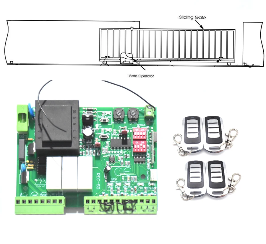 NC Sliding Door Gate motor controller circuit board electronic card for sliding gate opener 220V AC model