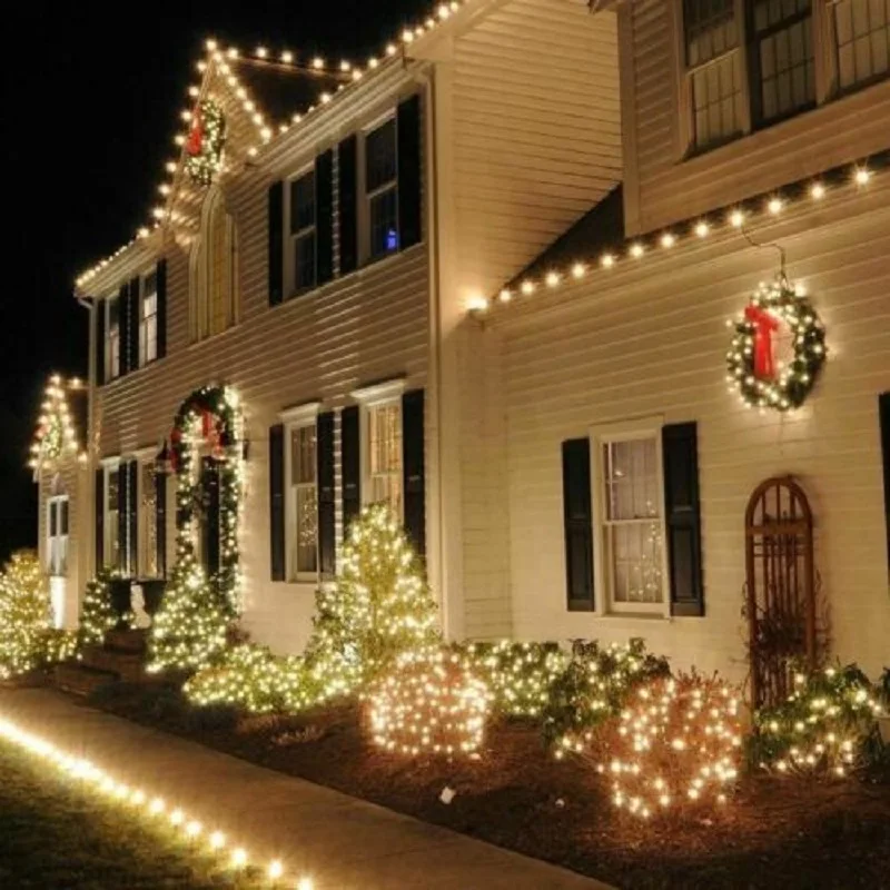 10m 100 led string guirlanda corrente de luz de fadas à prova dwaterproof água casa jardim ao ar livre férias ano novo decorações de natal para casa