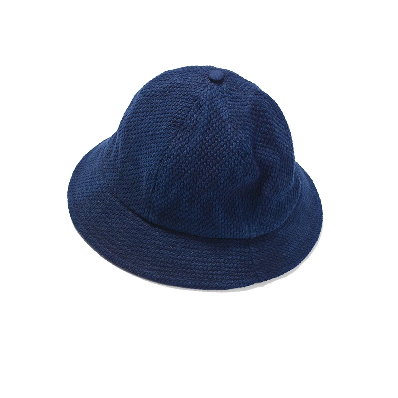 BADBOWL Fashion Cotton SASHIKO Fabric Fisherman\'s Hat Handmade Plant Indigo Dyeing Women\'s Casual Hat Female Retro Style Apparel