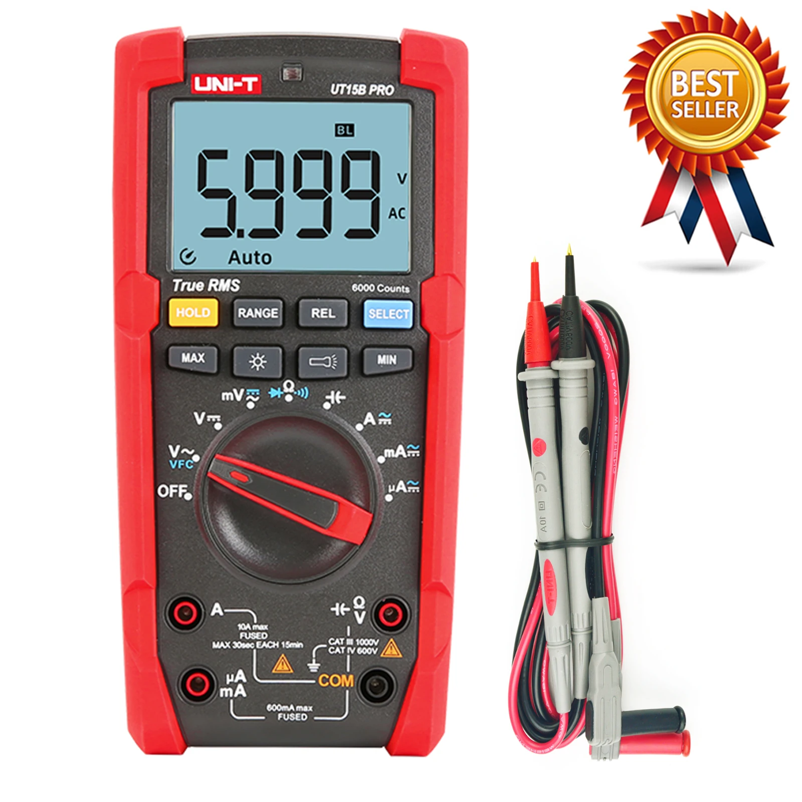Uni-t Ut15b Pro Ut17b Pro Ut18b Pro Verdadeiro Rms Multímetro Substituto para Fluke 15b Mais 17b Mais 18b Mais Medidor de Resistor do Capacitor Anti-queimadura.
