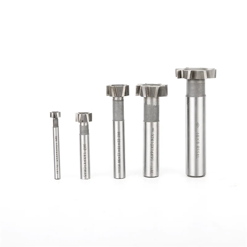 T Slot Milling Cutter for Metal HSS Woodruff Key Seat Router Bit Mill, Thickness 2-10mm Diameter 10-40mm