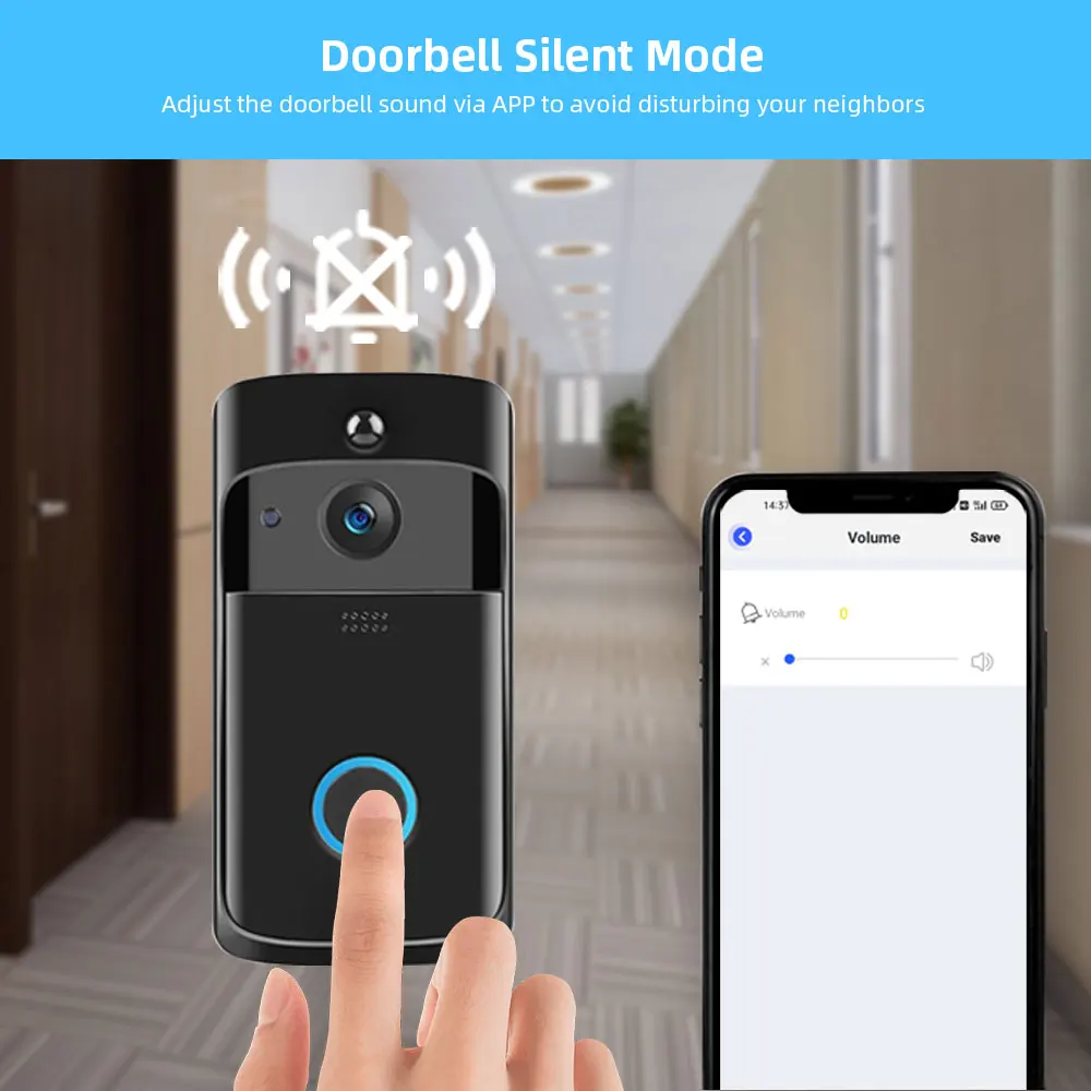 Go! Smart Doorbell Camera Wifi Wireless Video Doorbell Call Intercom for Apartments Door Bell with Permanent Free Cloud Storage