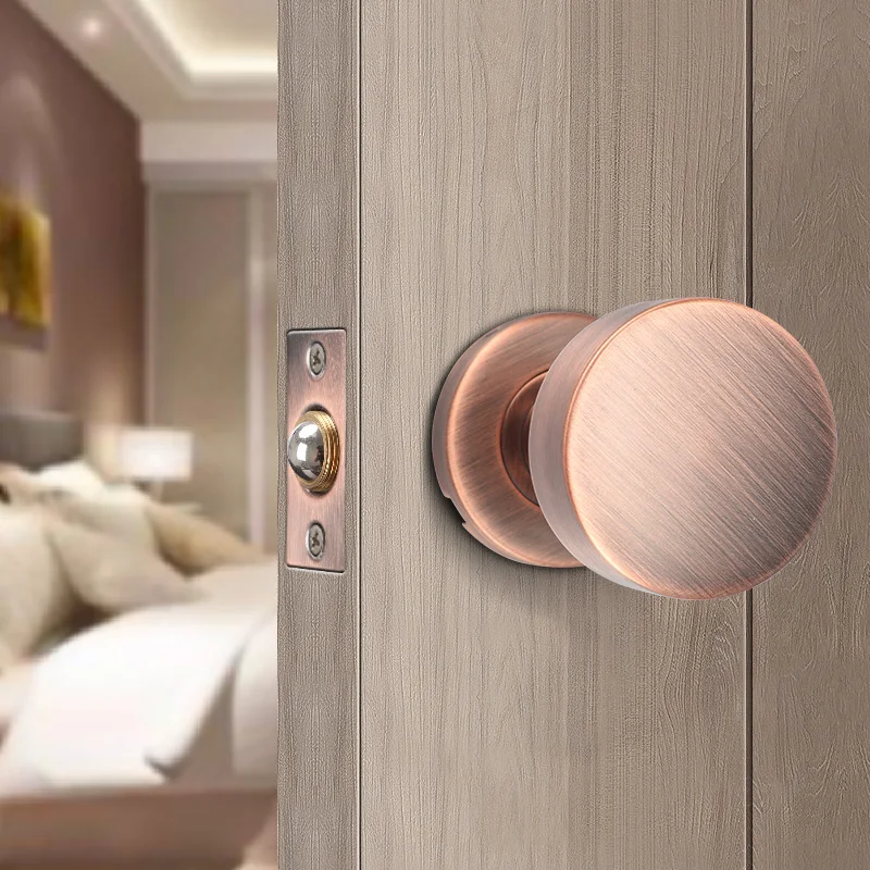 TOPKNORR Round Door Handle Single Side Lock 304 Stainless Steel Interior Bedroom Invisible Lock Room Secret Door Handle