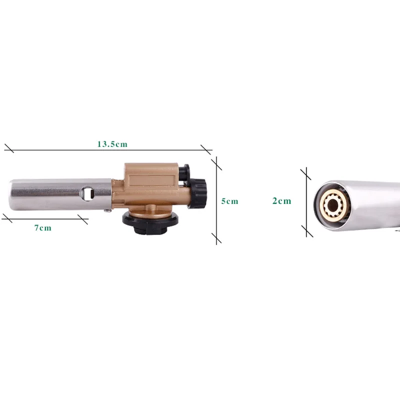 Accensione elettronica in metallo pistola a fiamma in rame bruciatori a Gas butano Maker torcia accendino per campeggio all'aperto Picnic cottura saldatura