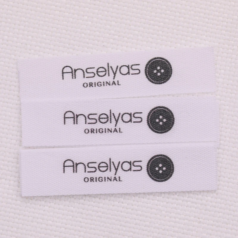 Custom Clothing Labels - Personalized Brand Organic Cotton Ribbon Labels 12mmx60mm Logo or Text Sewing DIY Labels 200pcs