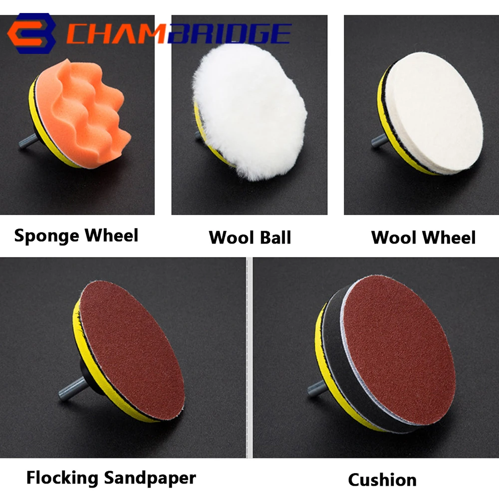 Chà Nhám Đĩa Lưng Miếng Lót 3/4/5/6/7 Inch Móc Vòng Máy Xay Đánh Bóng Buffing Pad Tự keo Đánh Bóng Cho Máy Xay Xe Máy Đánh Bóng