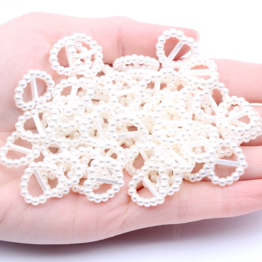 

1000pcs Ivory 16x15mm Heart Shape Buckle Pearls DIY Decorations Accessories