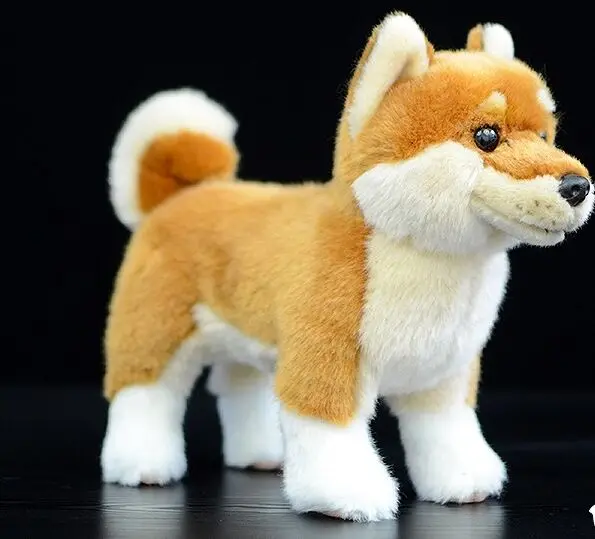 

lifelike toy Shiba inu plush toy about 28x20cm standing dog soft doll baby toy Christmas gift h1601