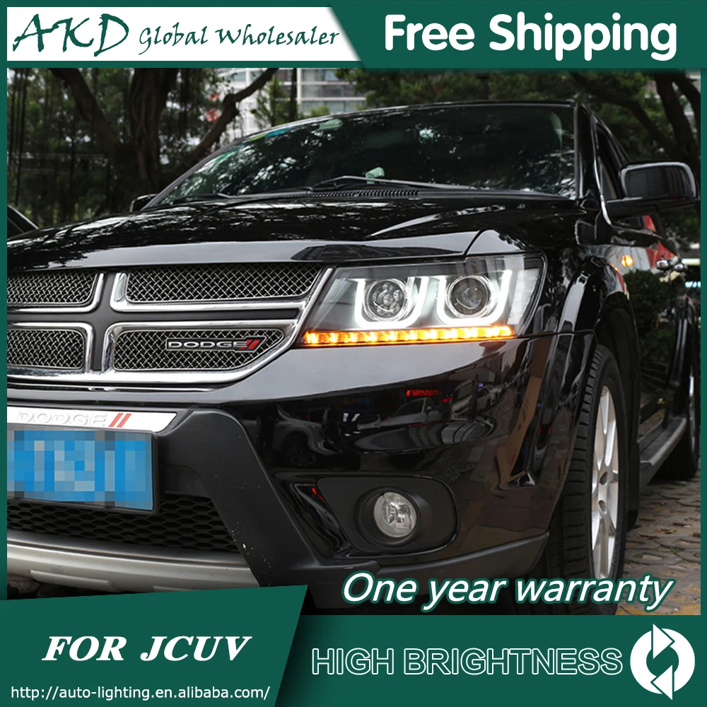 AKD Car for Fiat Freemont Headlights 2012-2015 Dodge Journey JCUV LED Headlight DRL Bi Xenon Lens High Low Beam Parking Fog Lamp