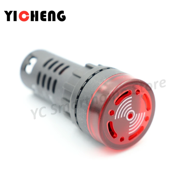 10Pcs red green yellow LED flash alarm indicator light signal lamp Flash buzzer DC 12V 24V AC 110V 220V 22mm AD16