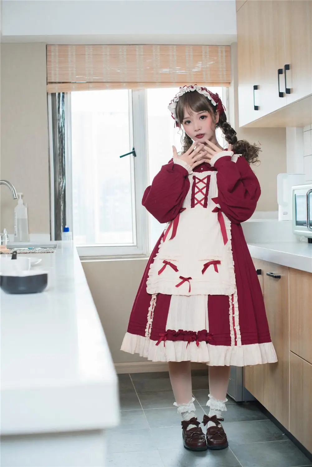 Prinzessin lolita kleid vintage spitze bowknot peter pan kragen weiche mädchen hohe taille viktorianischen kleid kawaii mädchen gothic lolita loli