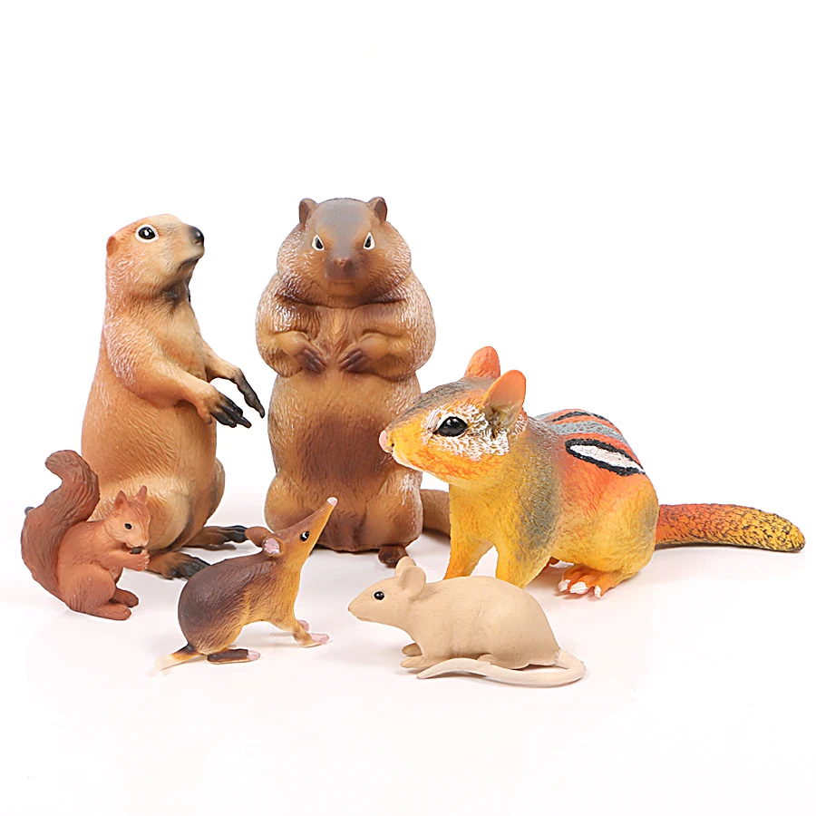 

Simulation Wild Animal Model groundhog,chipmunk,opossum,Mouse,Little squirrel Action Figure Figurine Collection Cute Toy