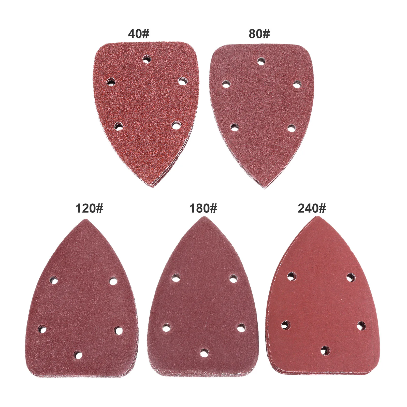 Dreld 50 peças de folhas de lixa, 140x90mm triangular de papel de lixa abrasivo, disco de lixa para lixar madeira, polimento, 40-240 gravações