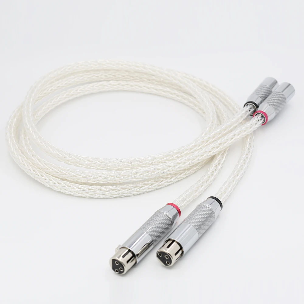 Imagem -03 - Oi-end 8ag Banhado a Prata Occ 16 Fios Cabo de Áudio com Fibra de Carbono Pinos Xlr Cabo Equilibrado Conector Xlr Alta Qualidade