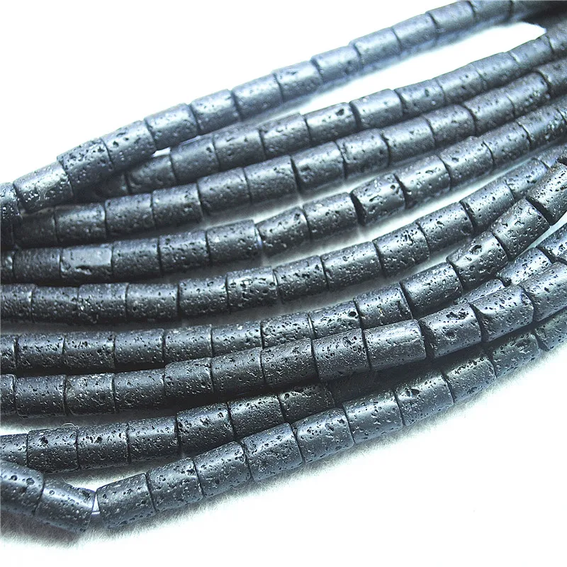 43PCS NEW Black Lava Stone Drum Shape For Women Bracelets Making Jewelry Findings Size 9X7MM Hot Selling Free Shipping