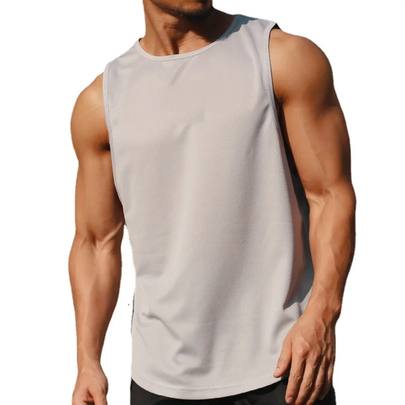 Summer Quick Dry Gym Clothing Mesh Sport Tank Top Men Bodybuilding Sleeveless T Shirt Mens Fitness Stringer Tanktop Running Vest