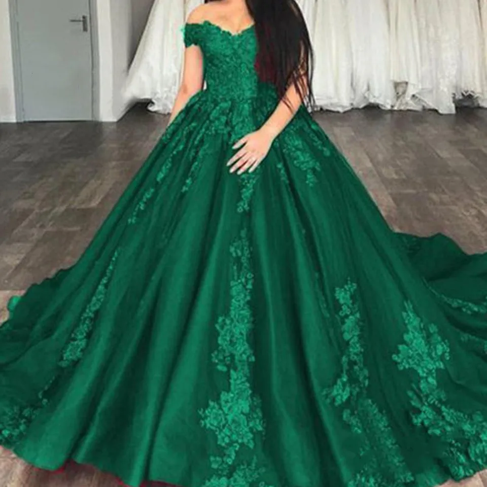 Vestidos De Noche verdes para mujer, Vestidos formales De fiesta, línea A, De Gala, con apliques De lentejuelas, De encaje, para graduación, 2023