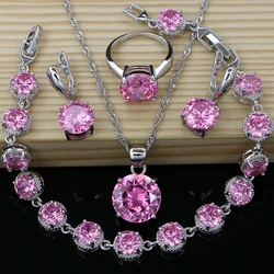 Cutely AAAAA Cubic Zirconia Charm Jewelry Sets Fashion Silver 925 Earrings Nacklace Set for Women Wedding and Gifts for Women