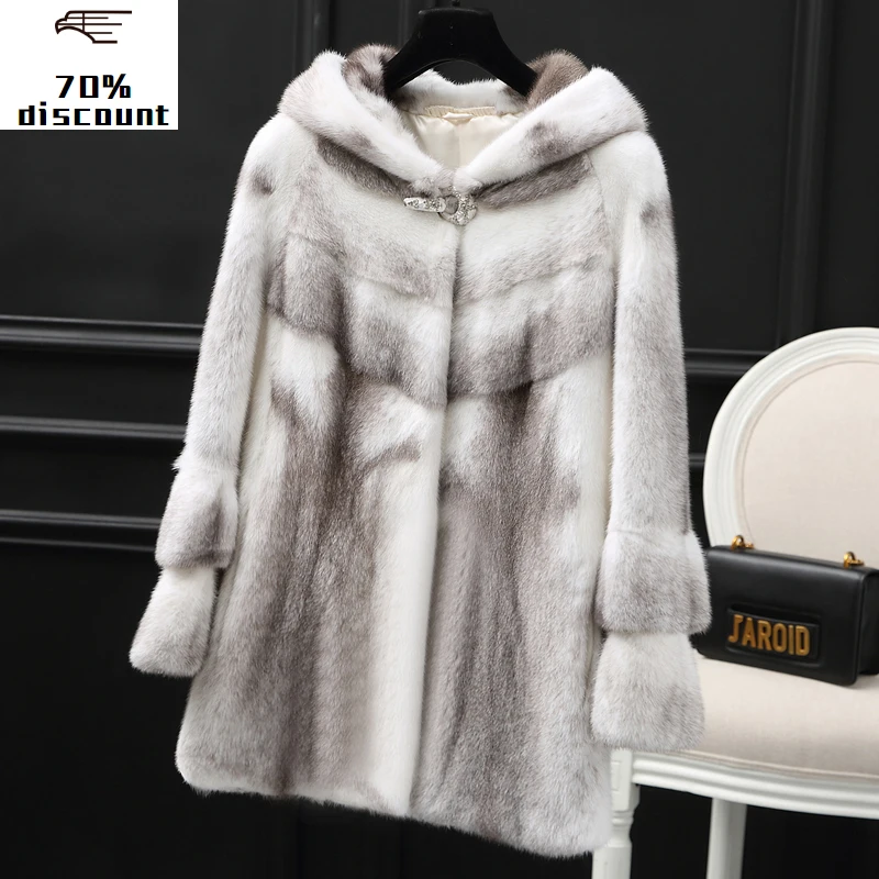 

Luxury Real Mink Fur Coat Female Full Pelt Natural Fur Coats Winter Jacket Women Korean Long Jackets Chaqueta Mujer MY