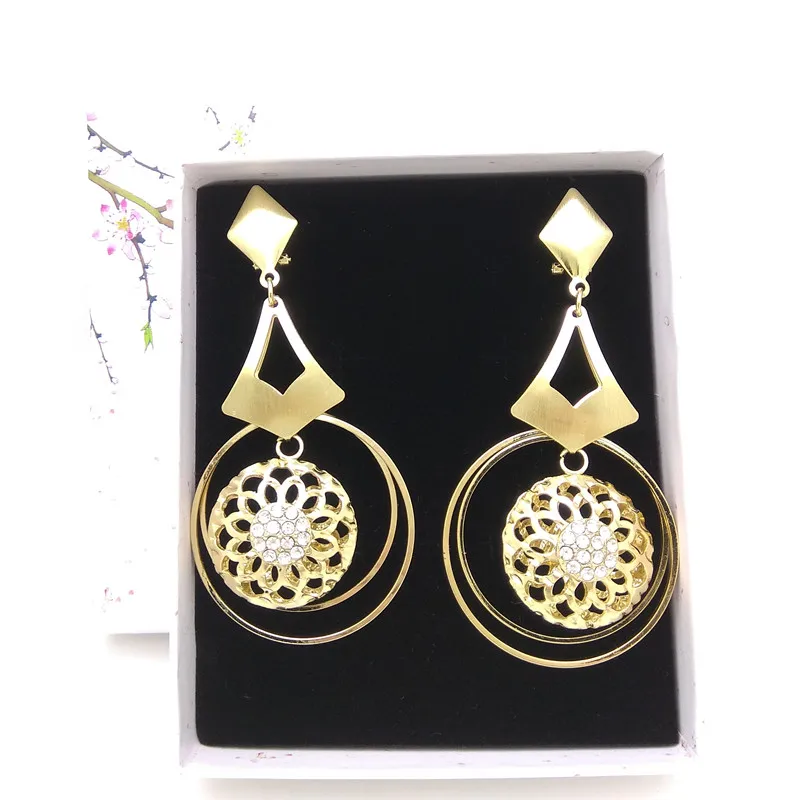 

Kingdom Ma Wholesale Hot Fashion Long Earrings Free Delivery Africa Earrings for Women Gold Color Earring