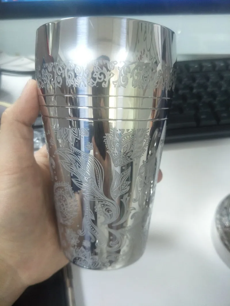 2019 New cocktail engraved shaker