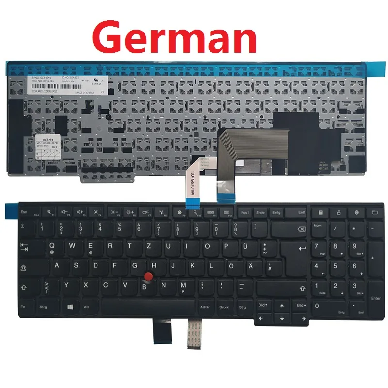 Keyboard Laptop US/UK/SP/FR/GR untuk Lenovo ThinkPad E540 E531 T540 W540 W541 T550 W550 L540 L560 T540P T560 P50S L570 Tanpa Lampu Latar