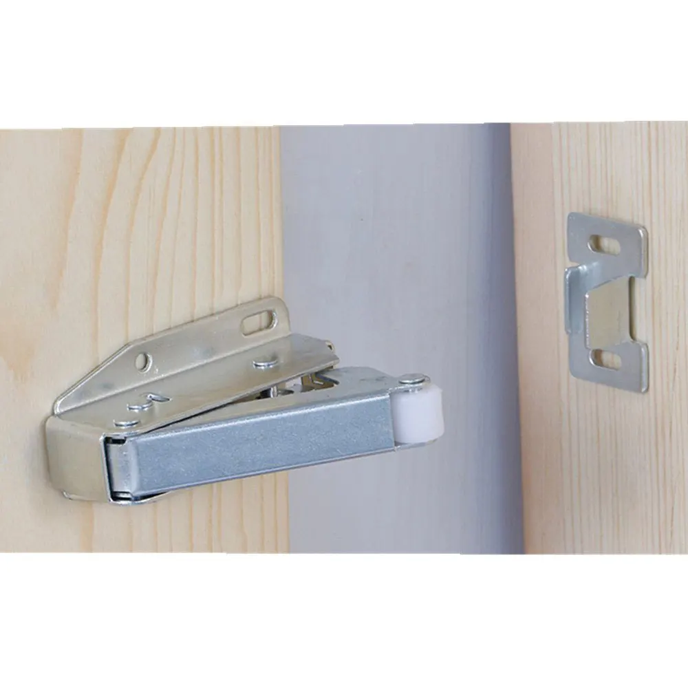 Steel Touch Latch Loft Door Catch Hatch Push Latch Auto Spring Attic Cupboard Push to Open Cabinets Furniture Hardware