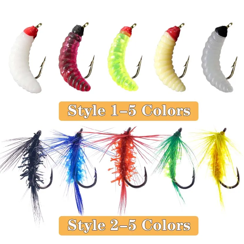 1Pcs/Box Multicolour Artificial Insects Flies Fly Fishing Lures Bait Dry Fly Fishing Lures Trout Bass Fishing Flying Bait Access