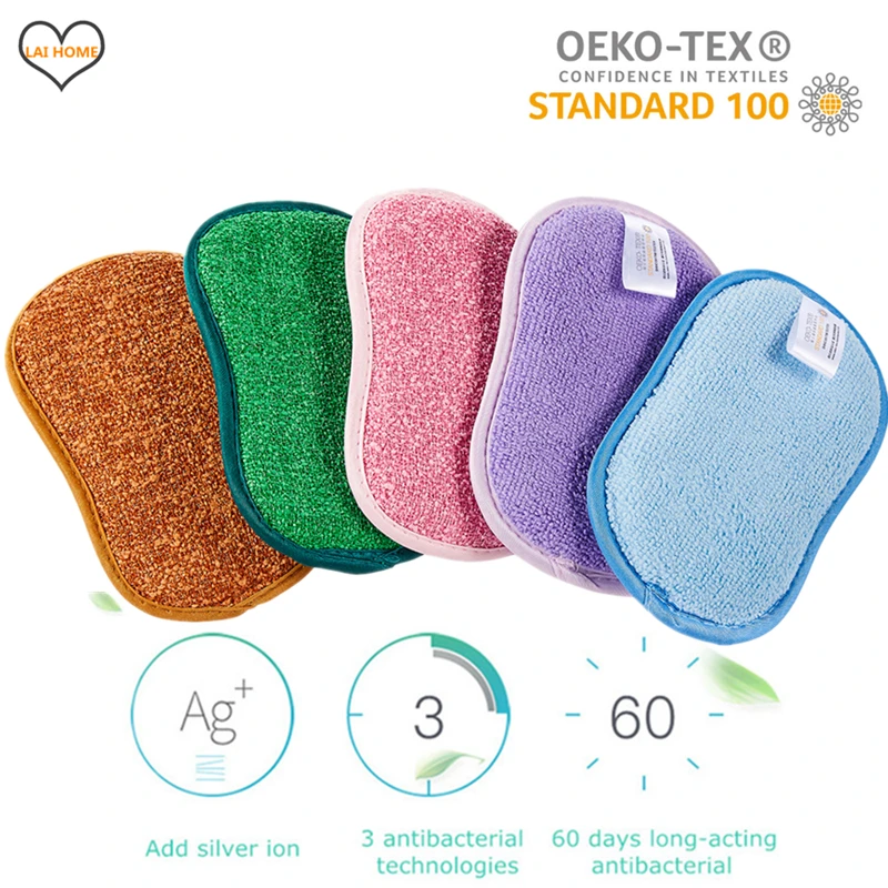 10PCS Cleaning Microfiber Sponge for Dishwashing Kitchen Bathroom Rust Removing Clean Cloth Eraser Eco-friendly Magic Sponge Diy