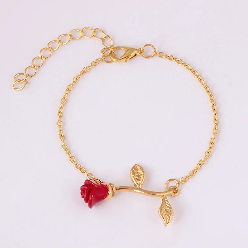 2022 Black Lava Bracelet Glow in the Dark Flower Bracelet Fashion Red Rose Bangle White Turquoise Women Bracelet Jewelry Gift
