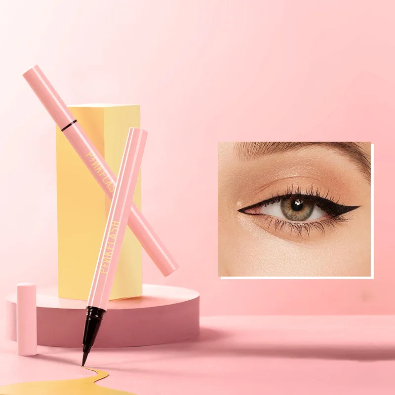 PINKFLSpatule-Eyeliner noir waterproof à séchage rapide, stylo de maquillage liquide, pigmenté uniformément, longue durée, TSLM1