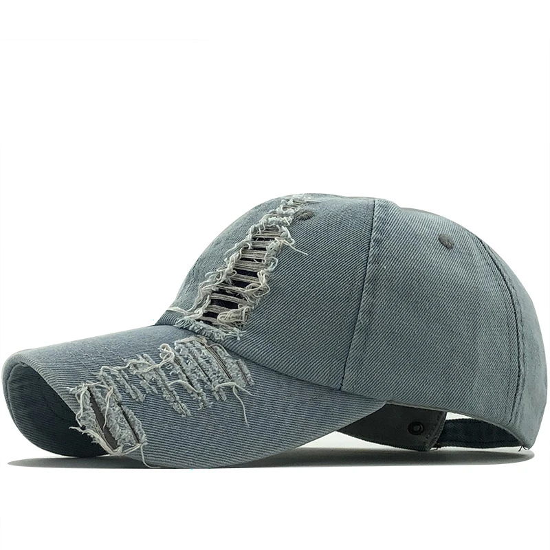 2020 spring and autumn fashion worn denim cap summer outdoor leisure visor hat trend hole baseball caps hip hop sport hats