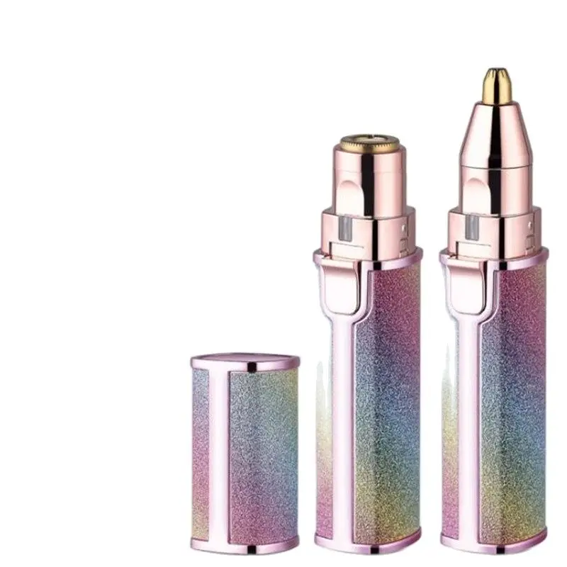 2 في 1 الكهربائية سيدة أداة قص الحواجب الجسم إزالة الشعر مؤلم المرأة ماكينة حلاقة بيكيني المقص قطع مع مصباح ليد USB قابلة للشحن