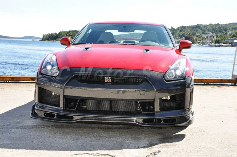 Car Accessories Carbon Fiber Matte Finish AS Style Front Lip Fit For 2011-2014 GTR R35 Front Diffuser Lip with Undertray