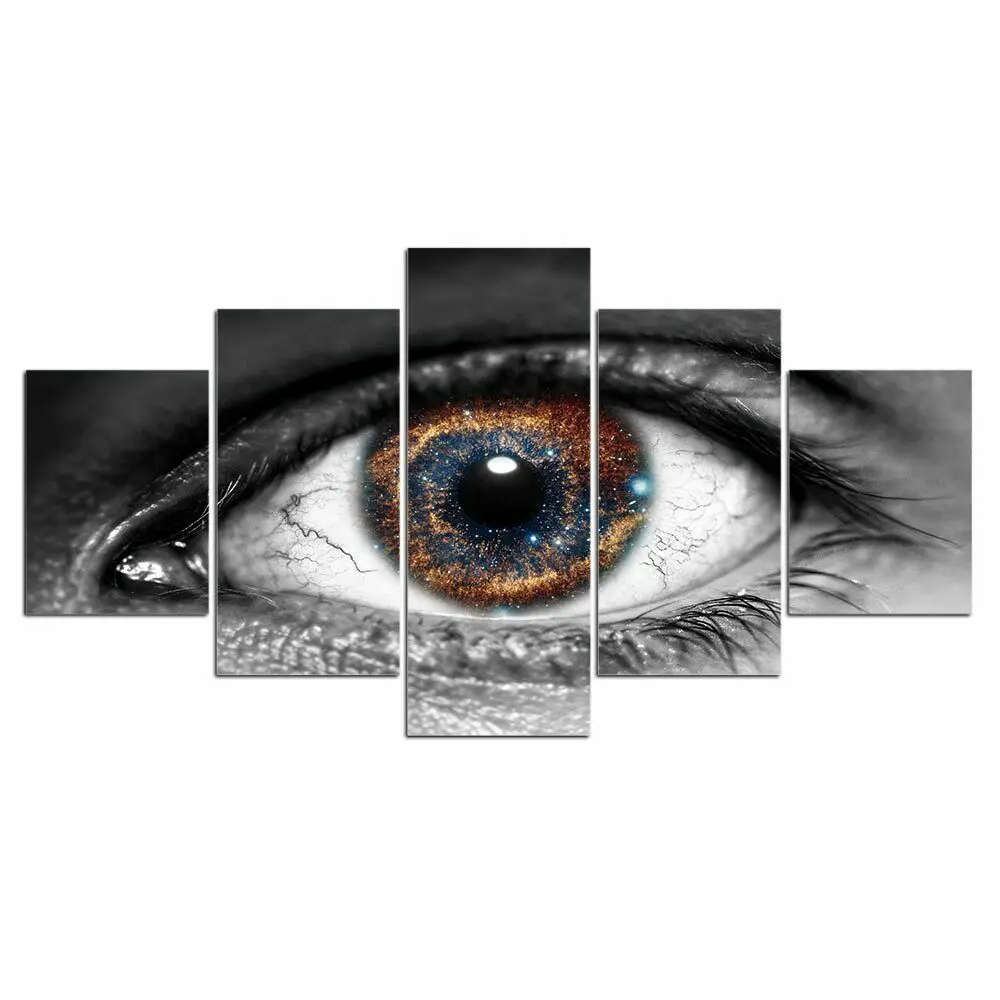 

5 Pcs Abstract Starry Eye Real Canvas Pictures Print Wall Art Canvas Paintings Wall Decorations for Living Room Unframe