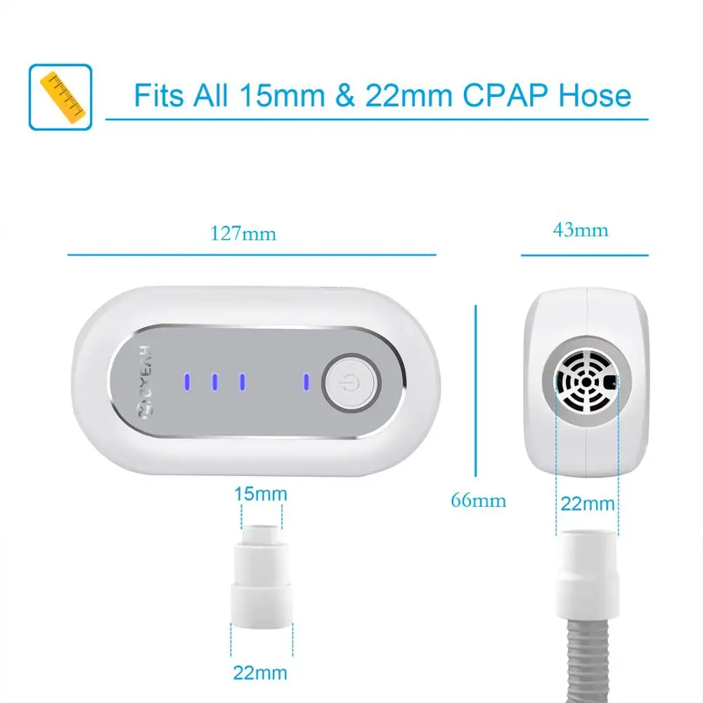 MOYEAH CPAP Cleaner Sanitizer Disinfector with Sealed Sterilizer Bag & Heated Tube Adapter For Cpap Machine Mask Hose Cleaning