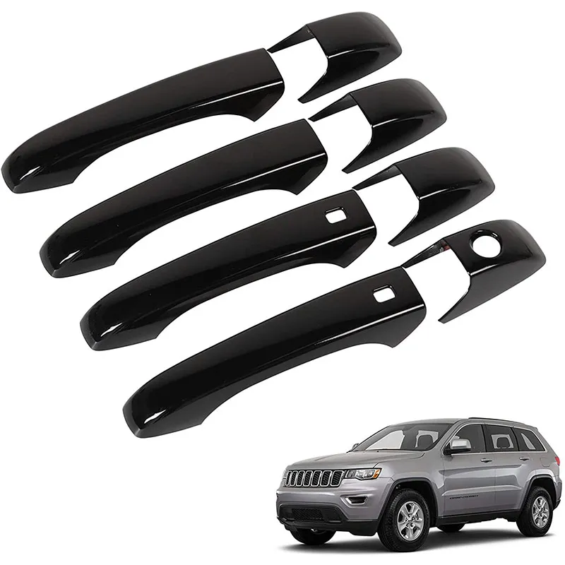 Хромированный яркий черный декоративный чехол для дверной ручки автомобиля, Накладка для Jeep Grand Cherokee Dodge Durango WK2 2011 ~ 2020, аксессуары