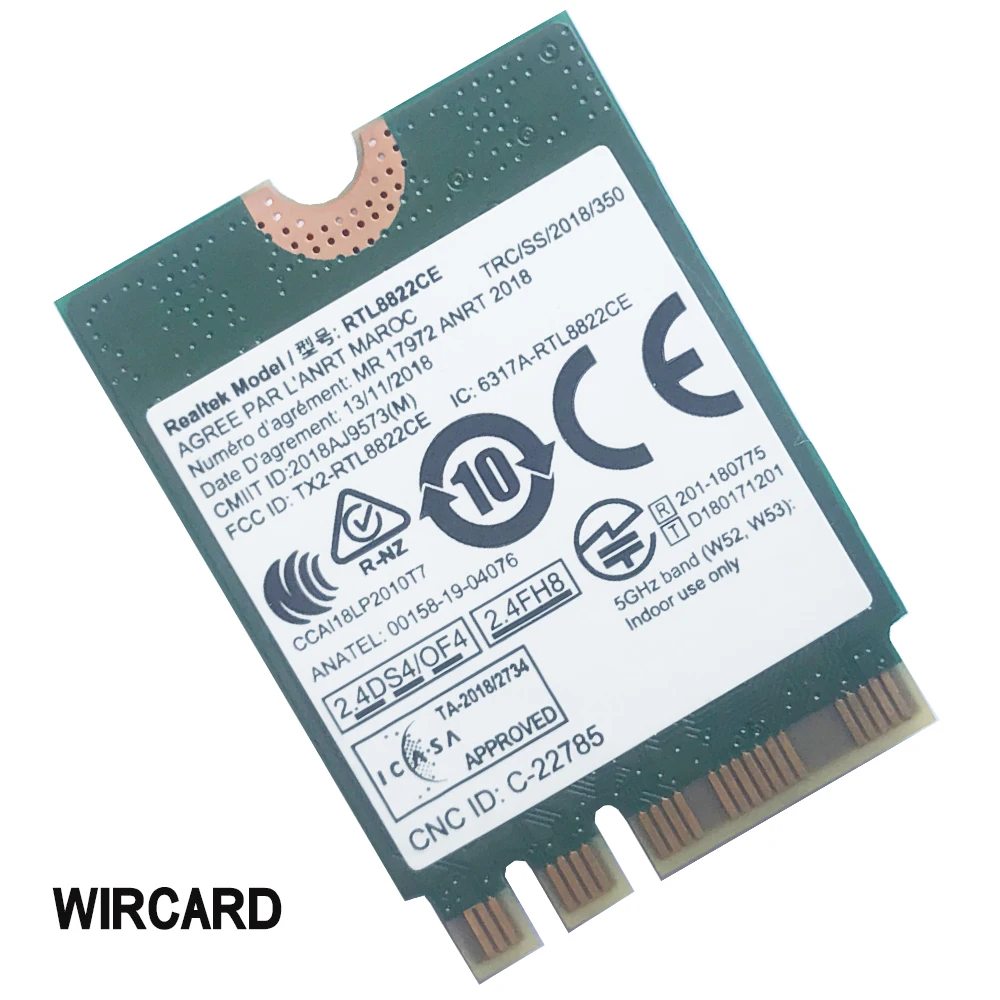 RTL8822CE 와이파이 + BT 5.0 NGFF FRU 02HK703 무선 네트워크 카드, 레노버 E460 E465 E470 E475 E560 E570, 802.11AC