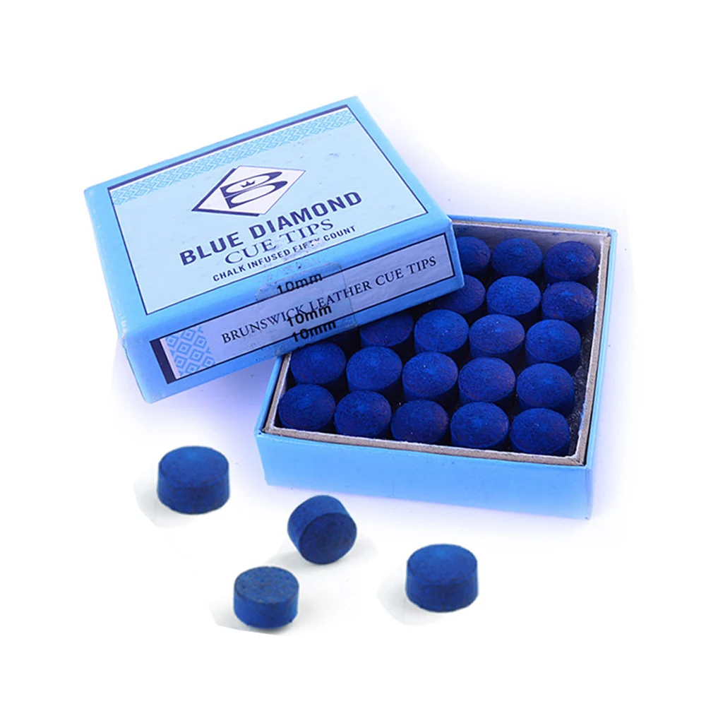 Blue Diamond Brunswick Snooker Cue Tip with 10mm 11mm Tip Billar Snooker Cue Tip for Billiards Stick Kit Billiard Accessories