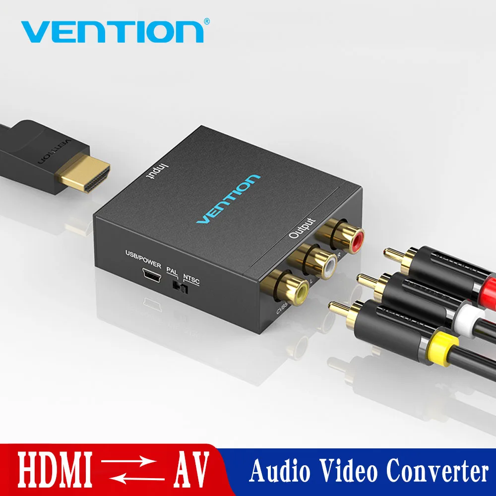 Przewód przedłużający HDMI do konwerter AV HDMI do RCA CVBS L/R Adapter wideo 1080P przełącznik HDMI z Mini przewód zasilający USB dla TV, pudełko