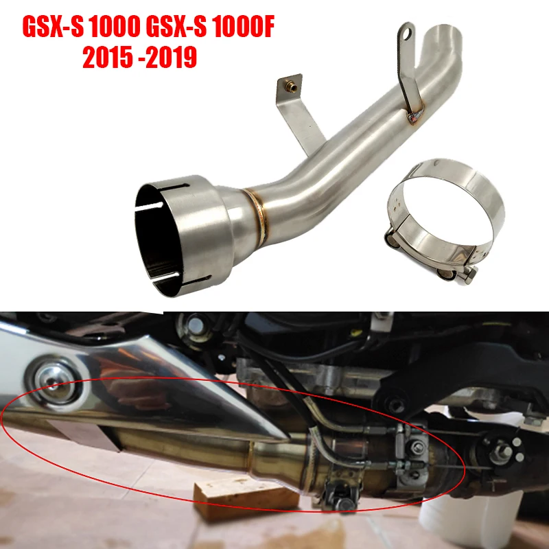 For Suzuki GSX-S1000 GSX-S1000F 2015-2019 Stainless Steel Decat Race Eliminator Exhaust Link Pipe GSX-S1000 GSX S1000 Motorcycle