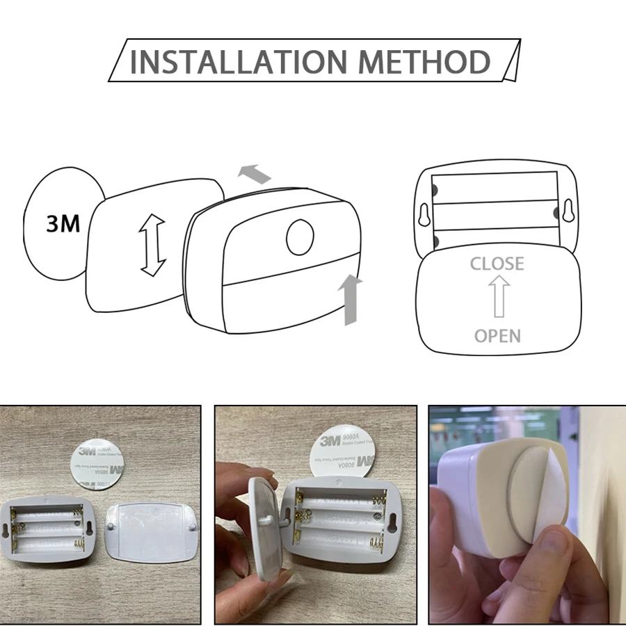 Imagem -05 - Lâmpada Led Night sem Fio com Sensor de Movimento Pequenas Luzes Noturnas Corredor e Armário Fácil Instalação Baterias