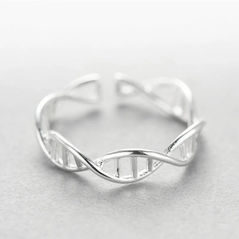 Creative DNA Double Helix Twist Adjustable Ring for Women Girl