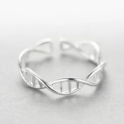 Creative DNA Double Helix Twist Adjustable Ring for Women Girl