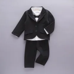 High Quality Gentleman Bowtie Decorated Boys 3-piece Suit Set /Flower Boy Clothes 3165