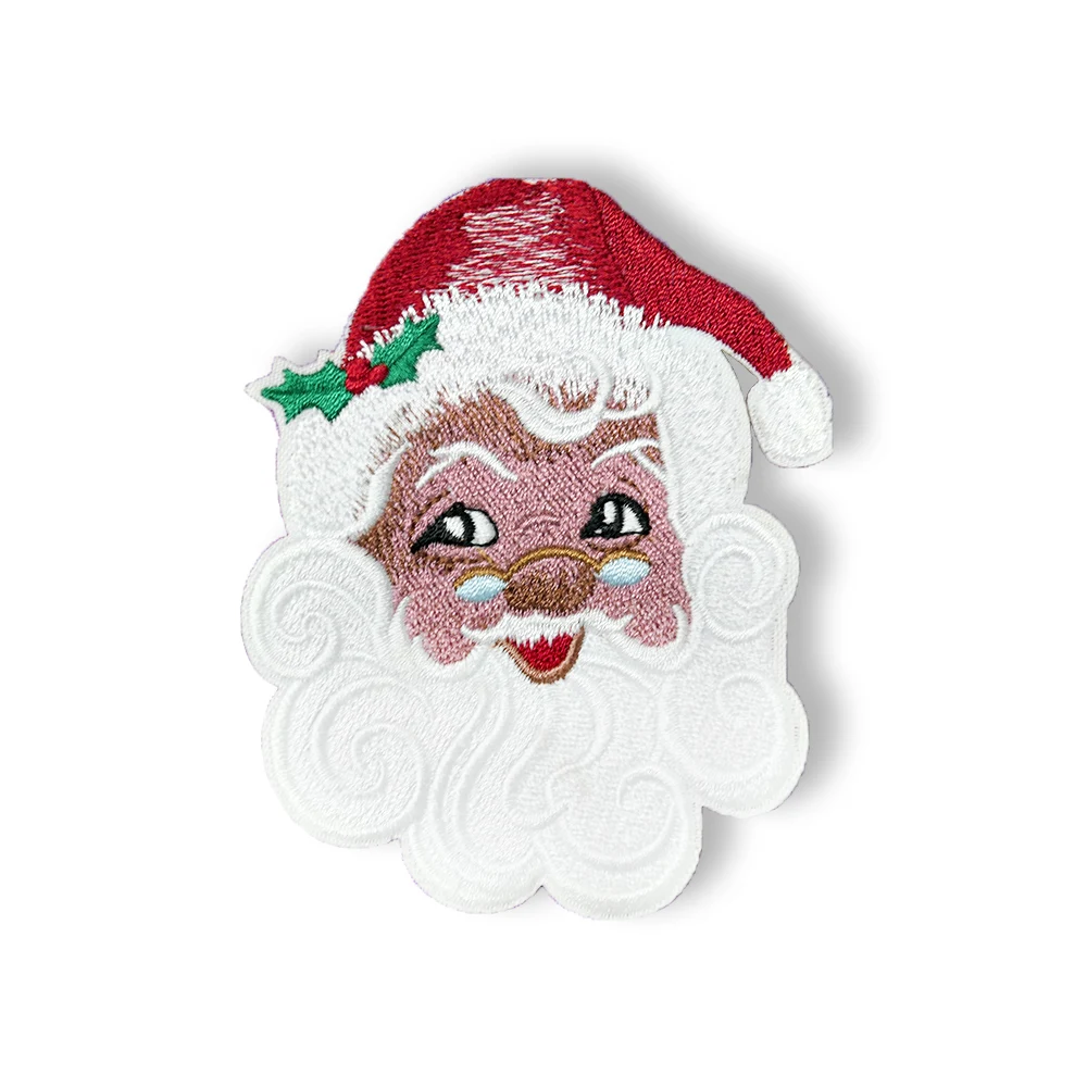 Santa Claus Embroidery Patch for Clothing Sweet Santa Claus Cartoon Christmas Iron on Patches Applique Cheap Sewing Embroidered